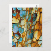 Rusty Blauwgroen blauwe muur Briefkaart (Voorkant / Achterkant)