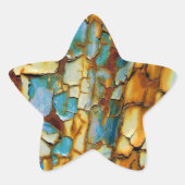 Rusty Blauwgroen Blauwe Wand Ster Sticker (Voorkant)