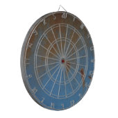 Rusty Blue achtergrond Dartbord (Voorkant Links)