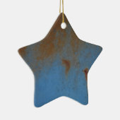 Rusty Blue achtergrond Keramisch Ornament (Rechts)