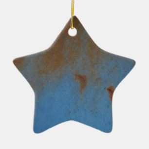 Rusty Blue achtergrond Keramisch Ornament