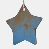 Rusty Blue achtergrond Keramisch Ornament (Links)