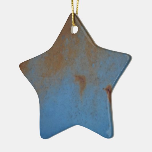 Rusty Blue achtergrond Keramisch Ornament (Links)