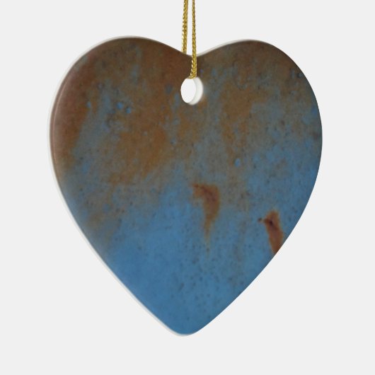 Rusty Blue achtergrond Keramisch Ornament (Rechts)
