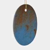 Rusty Blue achtergrond Keramisch Ornament (Rechts)