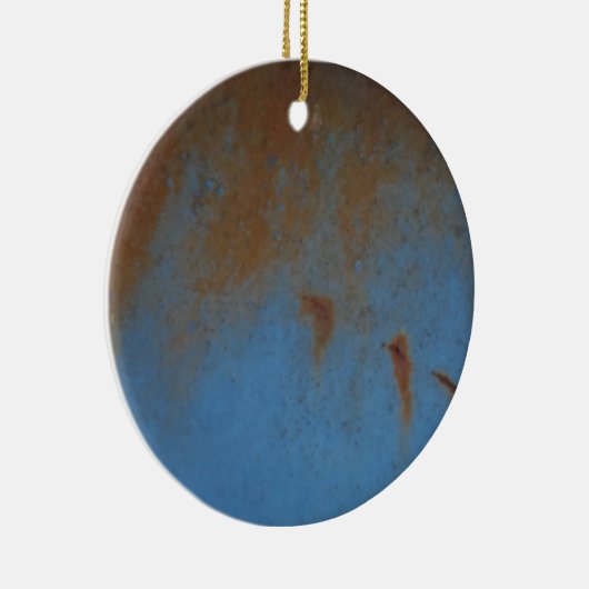 Rusty Blue achtergrond Keramisch Ornament (Rechts)