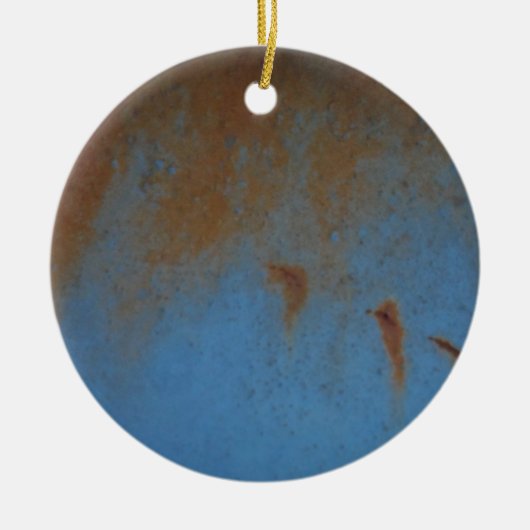 Rusty Blue achtergrond Keramisch Ornament (Voorkant)