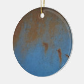 Rusty Blue achtergrond Keramisch Ornament (Links)