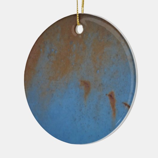 Rusty Blue achtergrond Keramisch Ornament (Links)