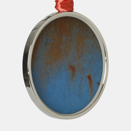 Rusty Blue achtergrond Metalen Ornament (Rechts)