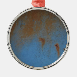 Rusty Blue achtergrond Metalen Ornament