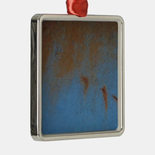 Rusty Blue achtergrond Metalen Ornament (Rechts)