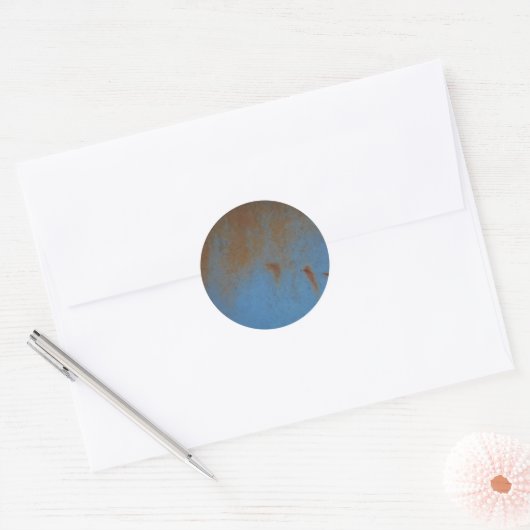 Rusty Blue achtergrond Ronde Sticker (Envelop)