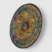 Rusty Blue and Brass Tones Steampunk Clock Grote Klok (Hoek)