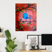Rusty Blue Bird Poster (Thuiskantoor)