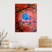 Rusty Blue Bird Poster (Keuken)