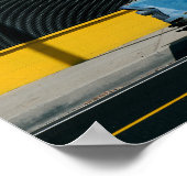 Rusty Blue Car en Yellow Wall Poster (Hoek)