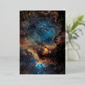 Rusty Blue Cloud Nebula Gold Folie Uitnodiging (Staand Voorkant)