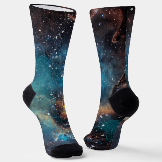 Rusty Blue Cloud Nebula Sokken (Gebogen)