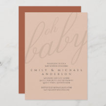 Rusty Blush Typografie Baby shower Geslacht