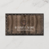 Rusty Boat Anker  Metal Framed Wood Visitekaartje (Voorkant)