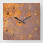 Rusty Bord Steel Vierkante Klok (Voorkant)