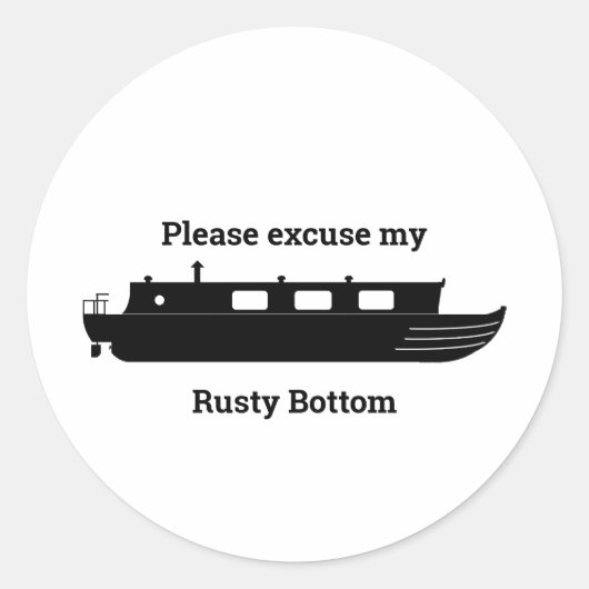 Rusty Bottom (zwart) Ronde Sticker (Voorkant)