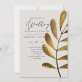 Rusty bronze Leaf Wedding Invitation (Voorkant)