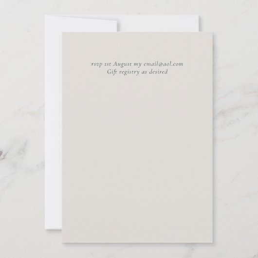 Rusty bronze Leaf Wedding Invitation (Achterkant)