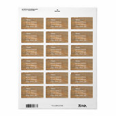 Rusty Brown Marble Address Sticker (Full Sheet)