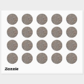Rusty Brown Marble Round Sticker (Vel)