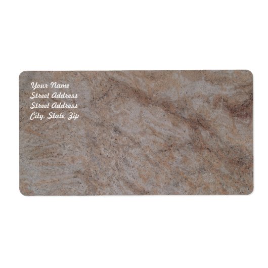 Rusty Brown Marble Shipping Label (Voorkant)