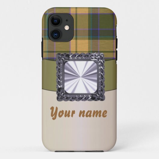 Rusty brown tartan plaid Case-Mate iPhone case (Achterkant)