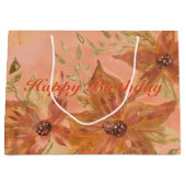 Rusty Browns Met Koraal en Sinaasappel Groot Cadeauzakje (Voorkant)