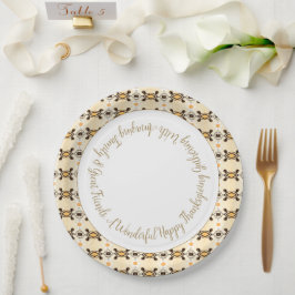 Rusty bruin met patroon papieren bordje