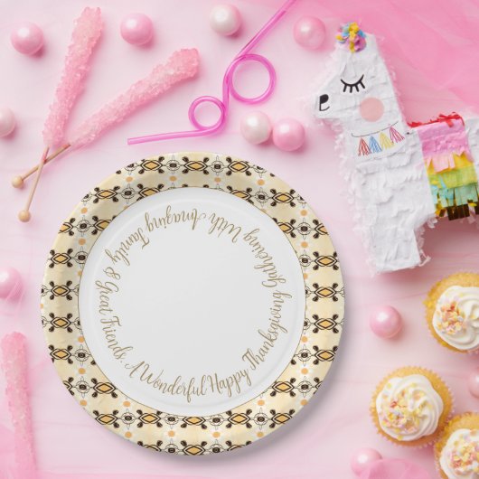 Rusty bruin met patroon papieren bordje (Feest)