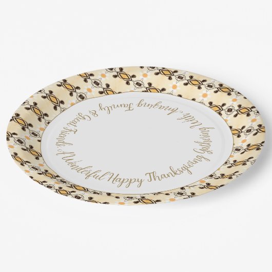 Rusty bruin met patroon papieren bordje (Gekanteld)