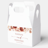 Rusty Burgundy Brown Bloemen Huwelijk Bedankdoosjes (Geopend)