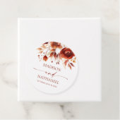 Rusty Burgundy Brown Bloemen Huwelijk Bedankjes Labels (In situ)