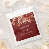 Rusty Burgundy Brown Bloemen Huwelijk Bedankzakje (Geknipt)