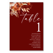 Rusty Burgundy Brown Bloemen Huwelijk Kaart (Achterkant)