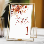 Rusty Burgundy Brown Bloemen Huwelijk Kaart