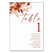 Rusty Burgundy Brown Bloemen Huwelijk Kaart (Achterkant)