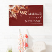 Rusty Burgundy Brown Bloemen Huwelijk Spandoek (Insitu)