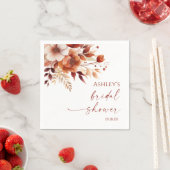 Rusty Burgundy Brown Bloemen Vrijgezellenfeest Servet (Insitu)