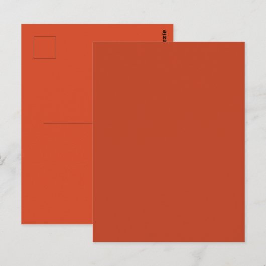 Rusty Burnt Pumpkin Solid Color Briefkaart (Voorkant / Achterkant)