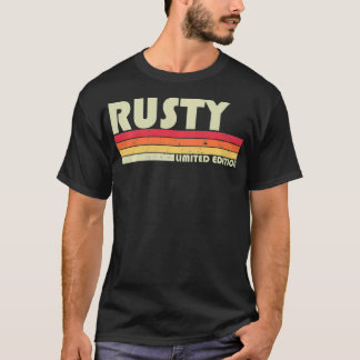 RUSTY Cadeau Naam Gepersonaliseerd Grappig Retro V T-shirt