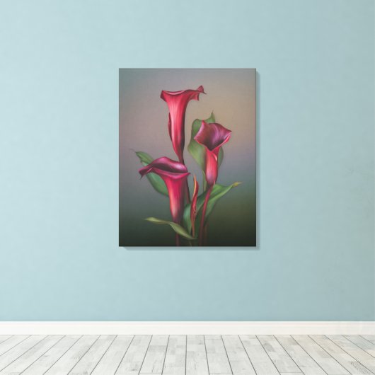 "Rusty Calla Lily Portrait" van JaguarWoman Canvas Afdruk (Insitu (Houten vloer))