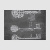 Rusty Chalkboard Victoriaans steampunk skeletsleut Tissuepapier (Voorkant)