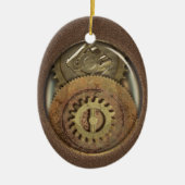 Rusty  Cogs Steampunk Persoonlijk Keramisch Ornament (Voorkant)